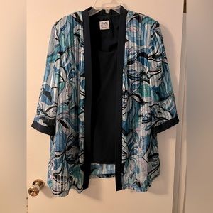 Blue silver black over jacket very cute! Size large, worn maybe once or twice